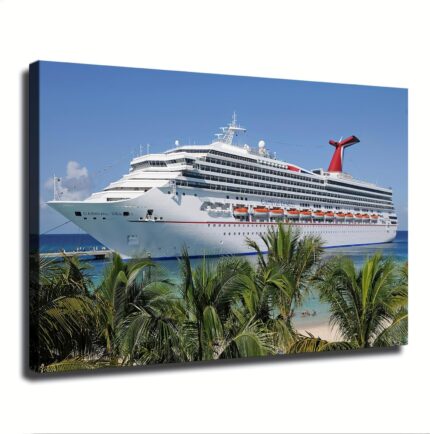 Carnival Cruise Ship Canvas Poster Wall Art Decor Print Picture Paintings for Living Room Bedroom Decoration (Framed 24x36inch)